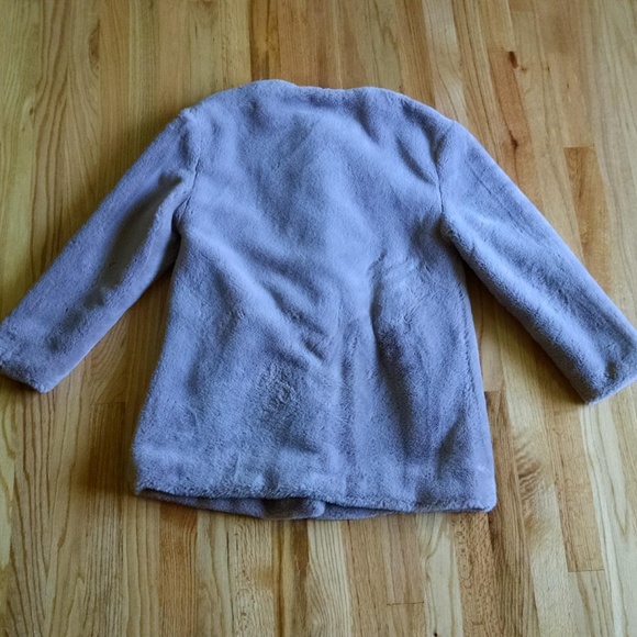 Zara Trf taupe faux fur coat size M - Picture 6 of 7